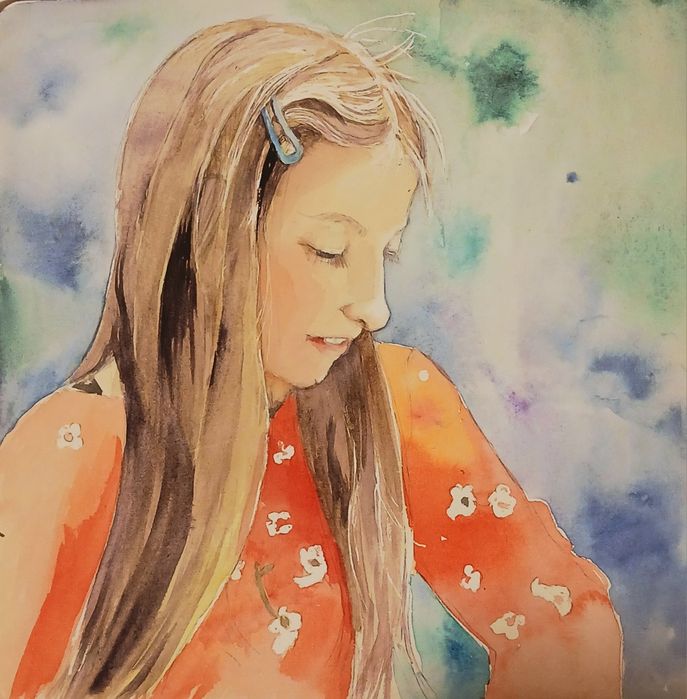 Portret na zamówienie w technice akwareli lub pasteli..