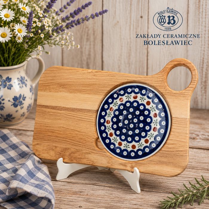 Deska do serwowania z podstawką ceramiczną Z.C.Bolesławiec