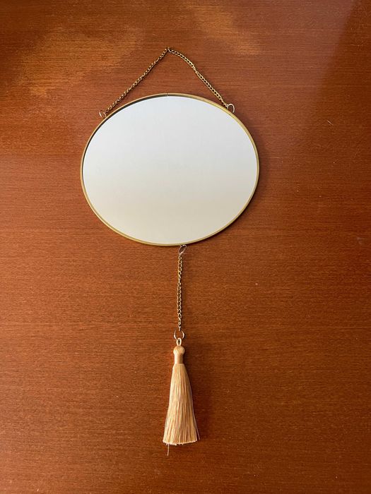 Espelho Dourado Redondo Decorativo (20 cm)