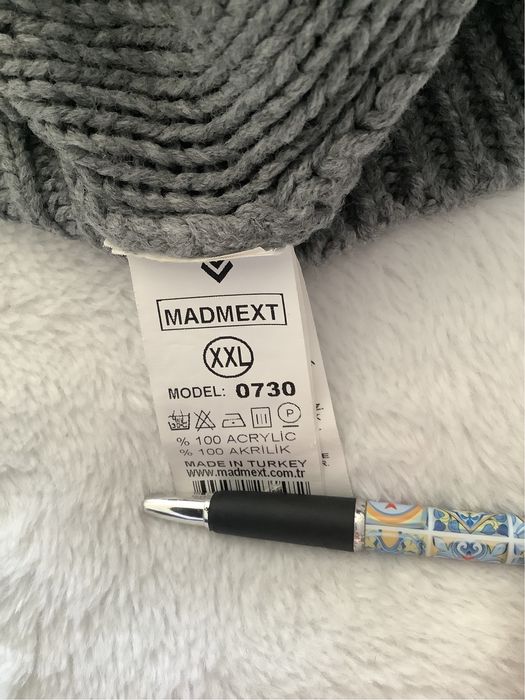 Sweter szary zimowy we wzory unisex XXL