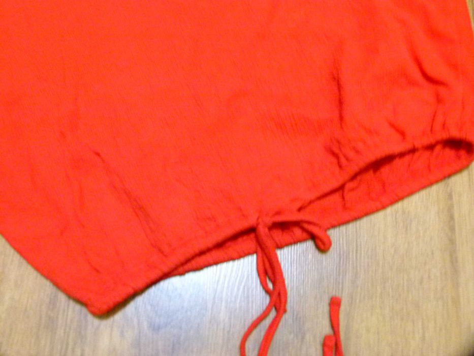 Primark bluzka top crop top pomarańczowy marszczony rozm 38 M
