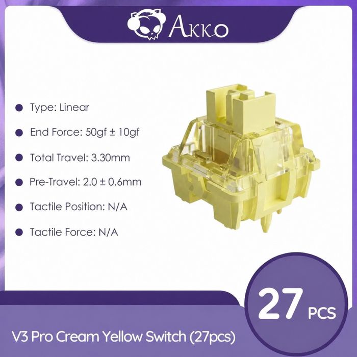 Механічні перемикачі Akko V3 Cream Yellow Pro (27шт)