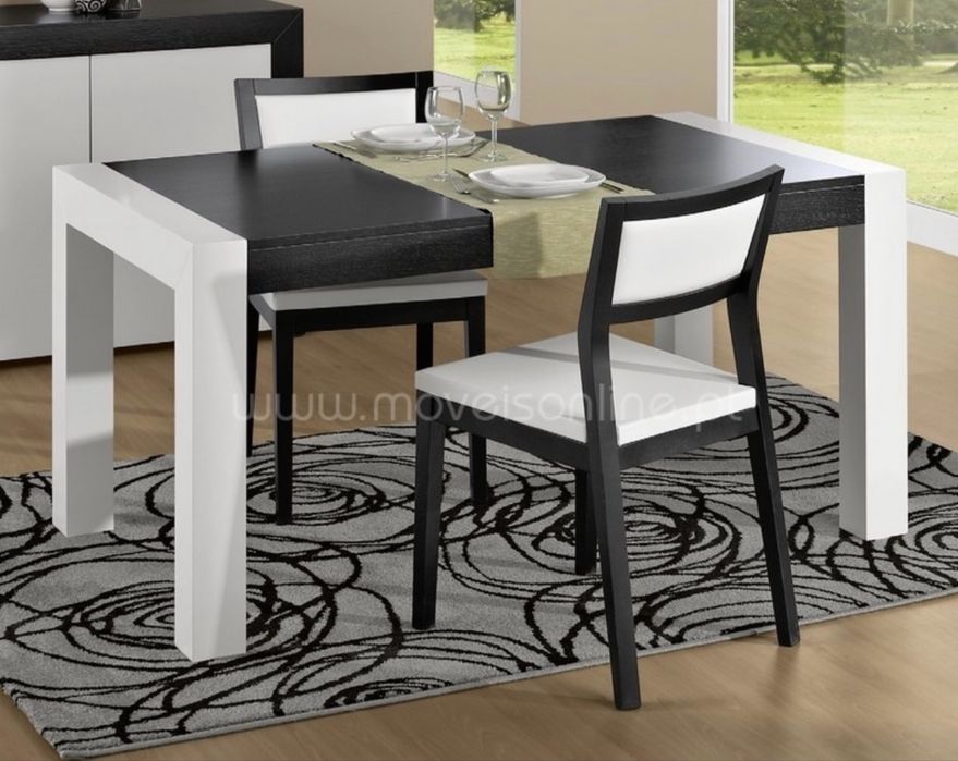 Mesa sala jantar branca extendivel