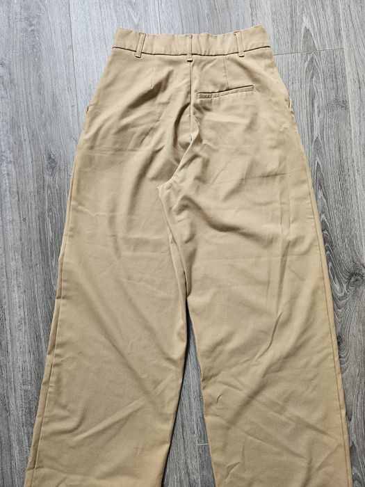 Calça boca sino bege ZARA