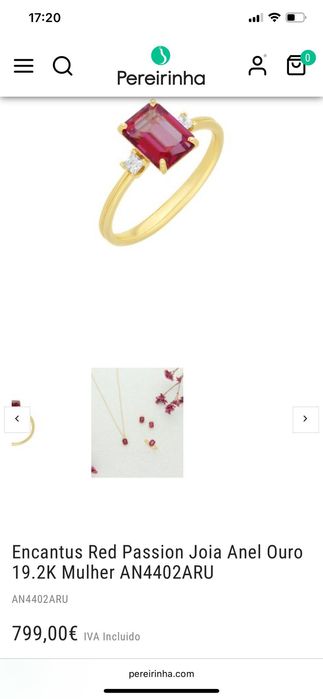 Anel de ouro com zirconias