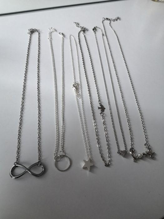 Nowy srebrny łańcuszek celebrytka zawieszka znak nieskończoności love.