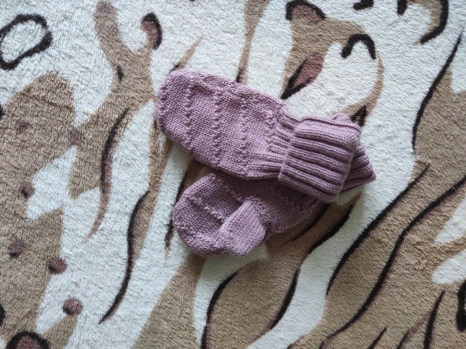 Rękawiczki niemowlęce merino r. 6-12 m-cy