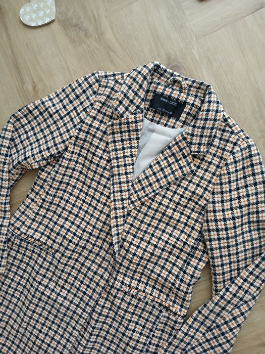Stylowy wiosenny płaszcz w kratę kratkę Sinsay / rozmiar M / 38