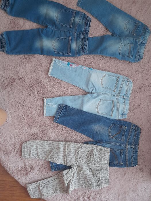 Spodnie jeansy 86 zestaw