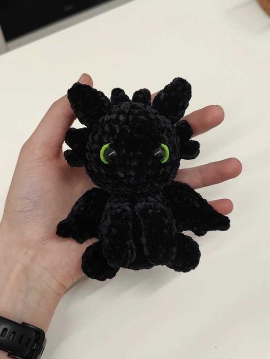 Toothless (Modelo 1) em Crochet - Amigurumi