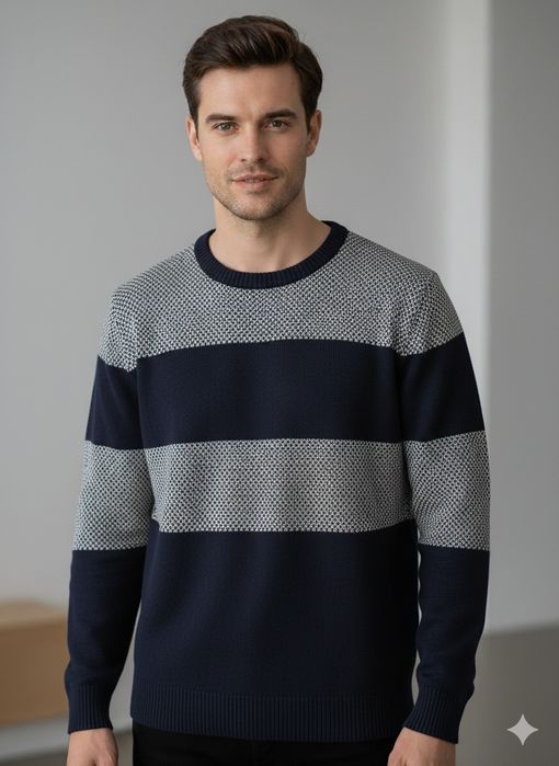 Męski sweter szary-granatowy LIVERGY  rozmiar L NOWY