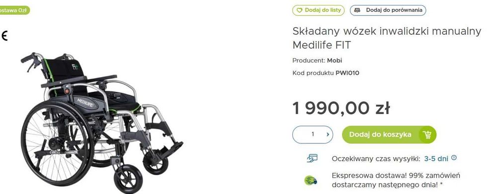 Wózek dla niepełnosprawnego