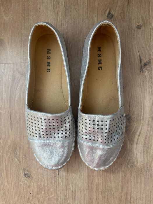 Espadryle  srebrne 40