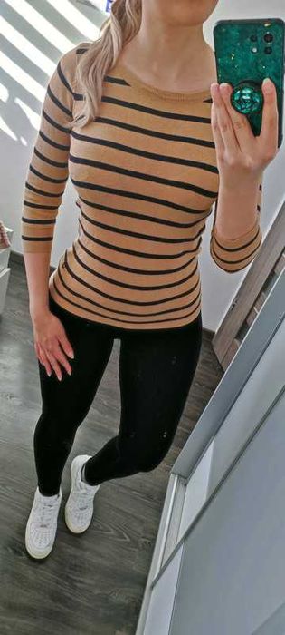 Sweter damski w paski S #y2k #00s #retro