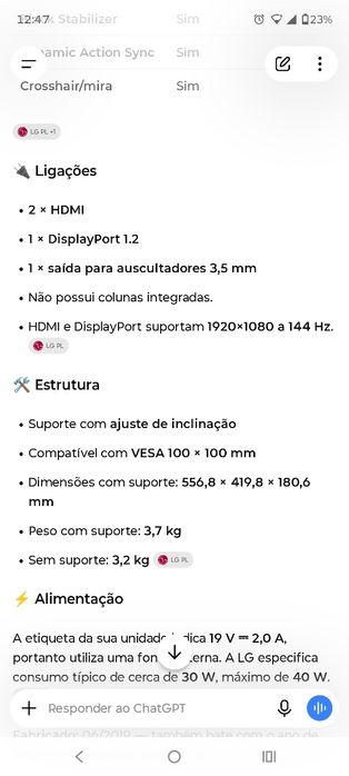Monitor LG gaming