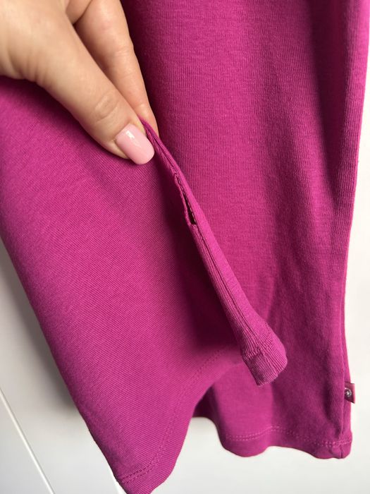 Fuksjowa bluzka dla dziewczynki prążek r. 164-170 T-shirt 14/16 lat