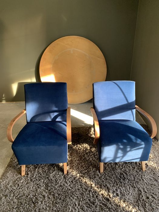 Fotele a'la Hallabala granatowe