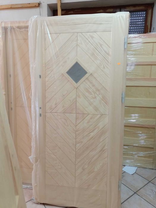 drzwi jodelka zewnetrzne sosnowe drewniane grube 6cm