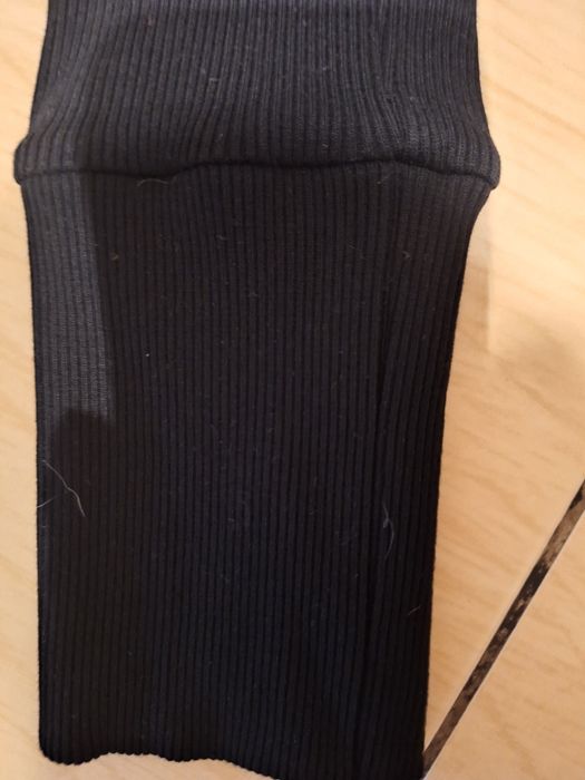 Leginsy prążkowane czarne S