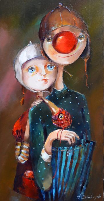 Obraz Olejny Po nitce do ptaszka - Małgorzata Piątek-Grabczyńska