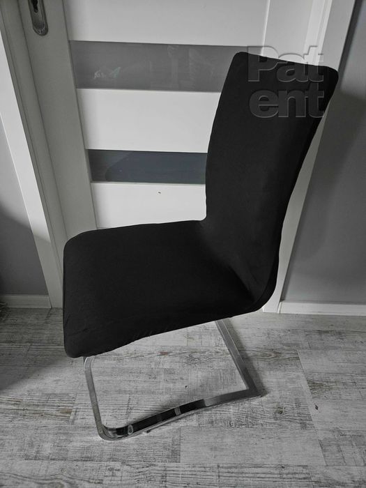 Czarne uniwersalne elastyczne pokrowce na krzesła 4 sztuki komplet