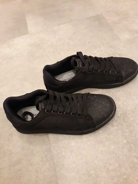 Buty sportowe Sprandi roz.37, czarne z elementami brokatowymi