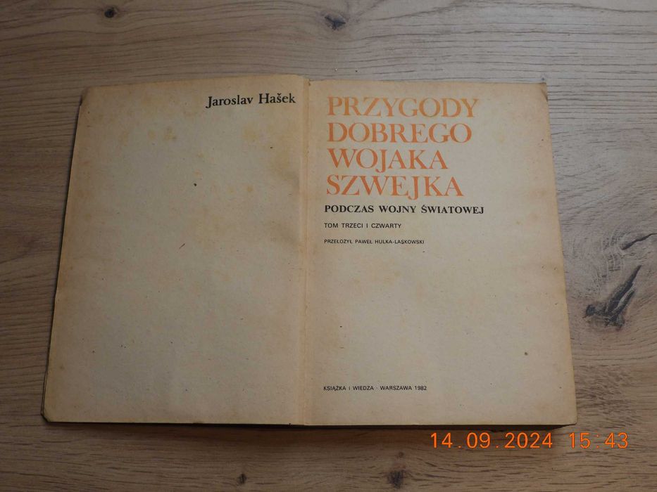 Przygody dobrego wojaka Szwejka. J. Hasek. Tom III i IV