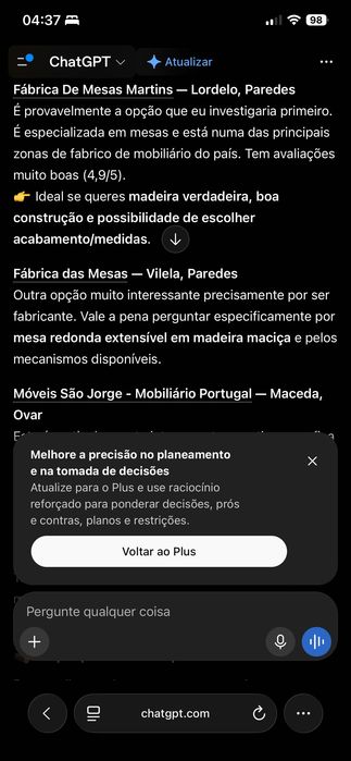 Mesa Refeição Banak
