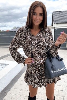 Sukienka animal print panterka wiosna rozm. UNI!
