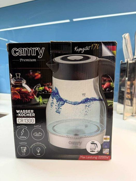 Чайник електричний 1,7 л CR 1300 CAMRY, новий!