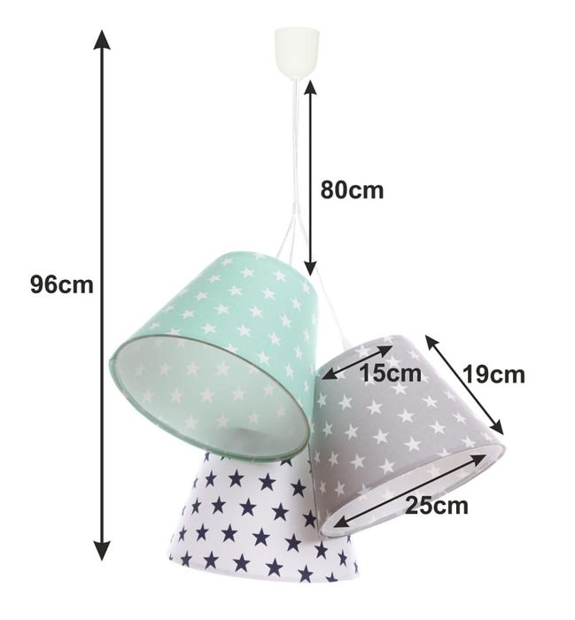 Lampa Inzo potrójna 3 x E27 do pokoju dziecięcego
