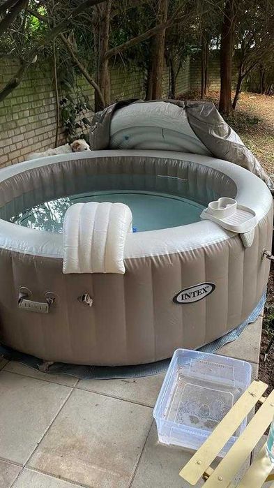 Jacuzzi ogrodowe Intex PureSpa 196cm beżowe - 120 dysz, podgrzewanie