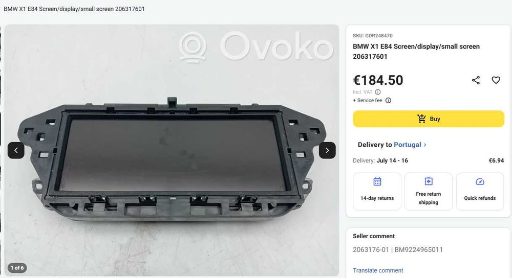 Oportunidade - Display Original BMW E84