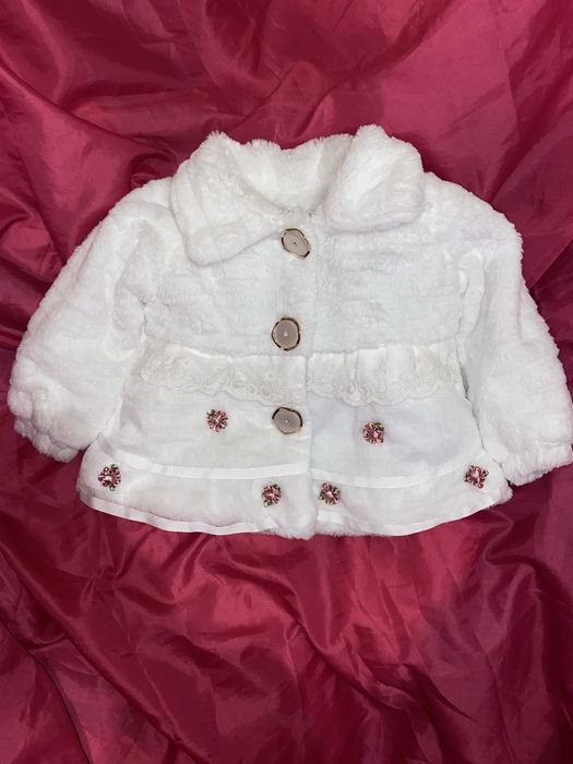 Шубка зима новий рік біла куртка кофта на дівчинку немовля 6