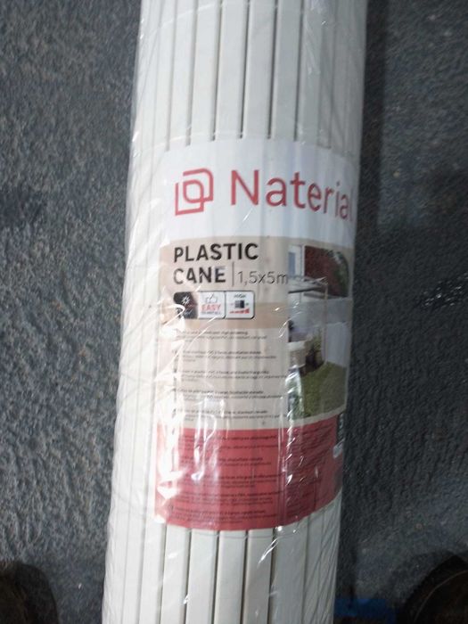 Vedação Caniço em PVC 1.5x5 m 19 mm branco Naterial