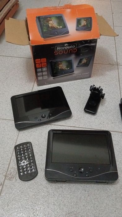 DVD portátil c/ ecran duplo para automóvel