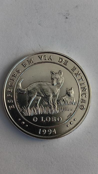 Moedas de 1000 escudos prata Lobo. 1994