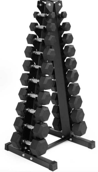 Zestaw Hantli HEX 1-10kg z stojakiem bdb jakości