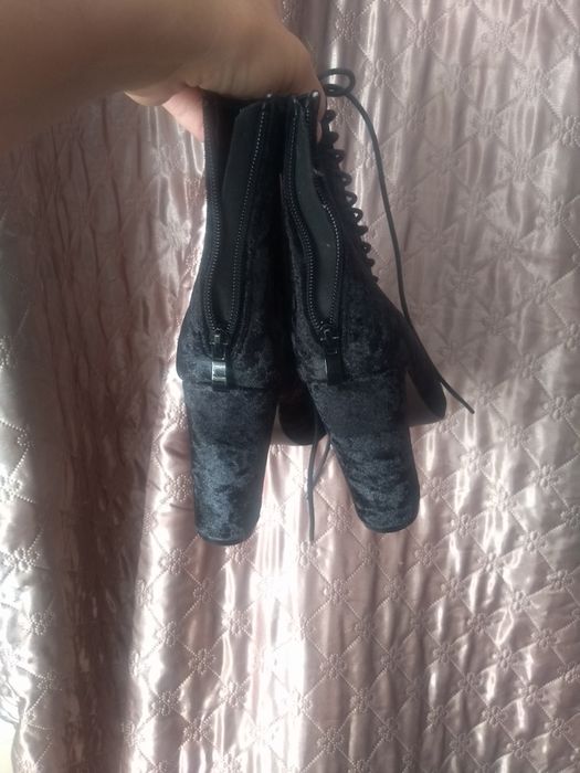 Nowe! Czarne kozaczki,botki,aksamit r 39
