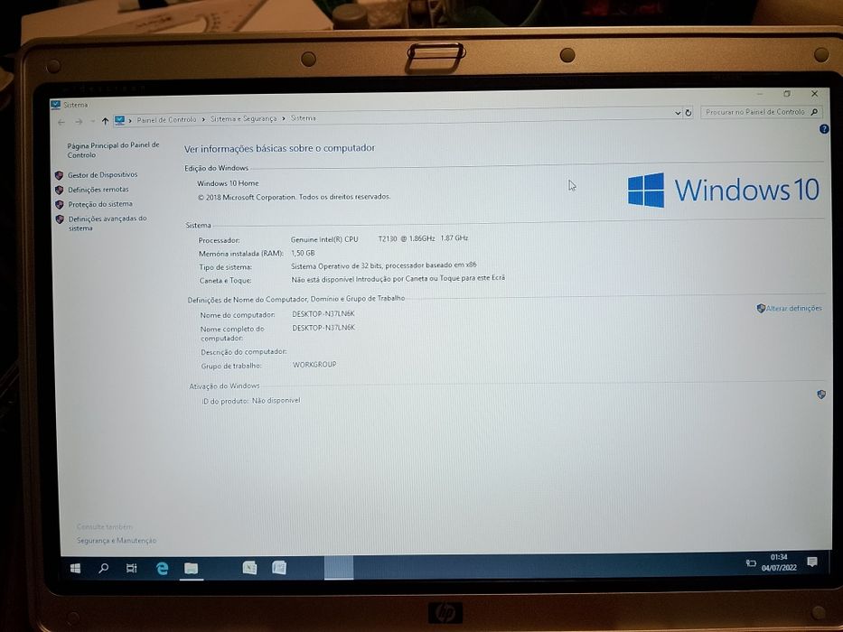 Computador portátil antigo