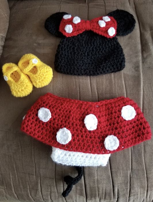 Roupa para bebé RN Minnie em Croché