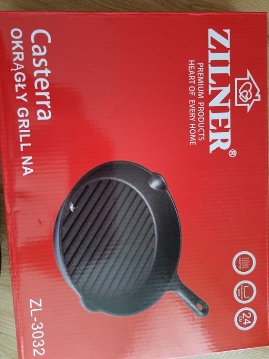 Zilner Ciężka żeliwna patelnia 24 grill