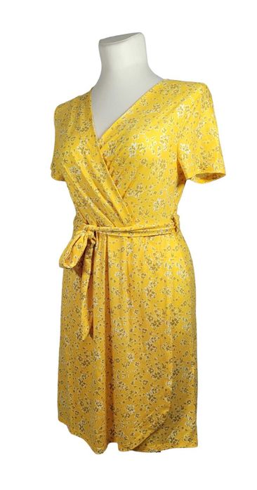 Nowa żółta sukienka 40,L/42,XL wzór w kwiatki BonPrix BPC na lato