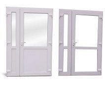 Drzwi PCV 125x210 białe zewnętrzne dwuskrzydłowe Dostawa CAŁA POLSKA