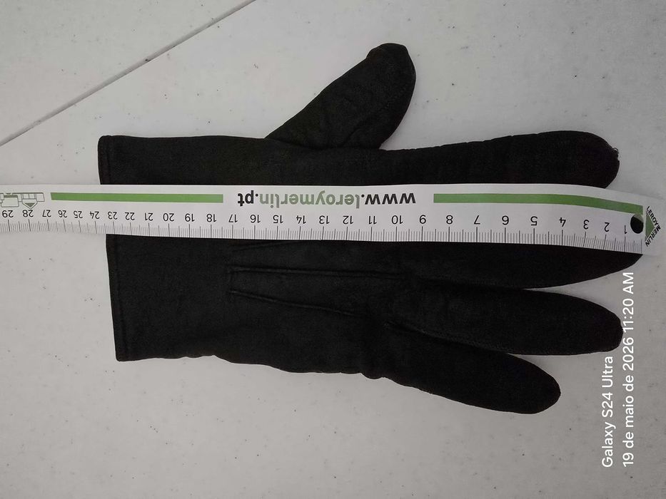 Luvas de senhora em pele genuína, quase novas
