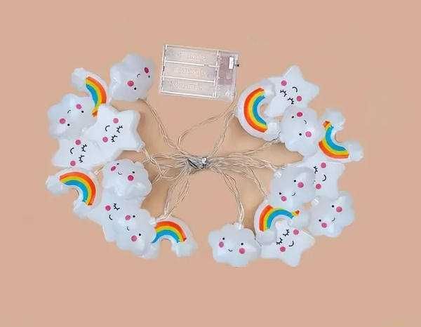 Łańcuch świetlny LED Chmurki Tęcze Gwiazdy -3 m na baterie