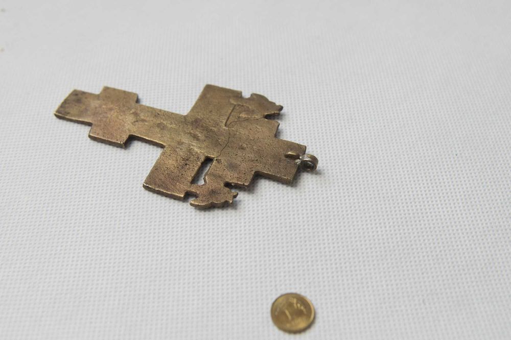 Antyki krzyż ikona prawosławna ukrzyżowanie Jezusa XIX w