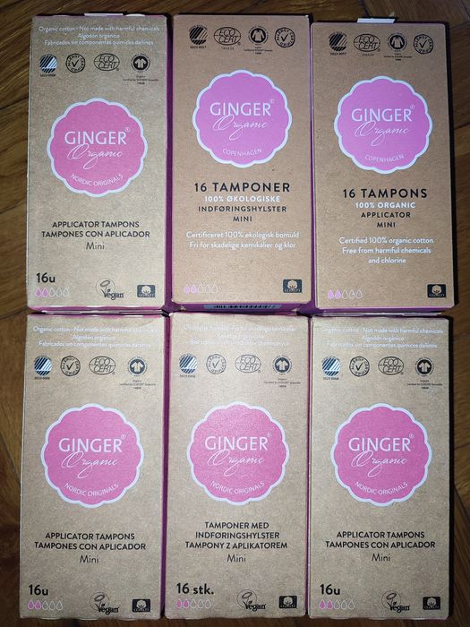 Tampony Ginger Organic mini z aplikatorem