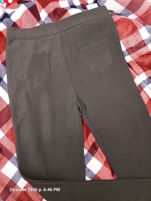 Джегінси, штани, лосини, утеплені на флісі, хакі, нові