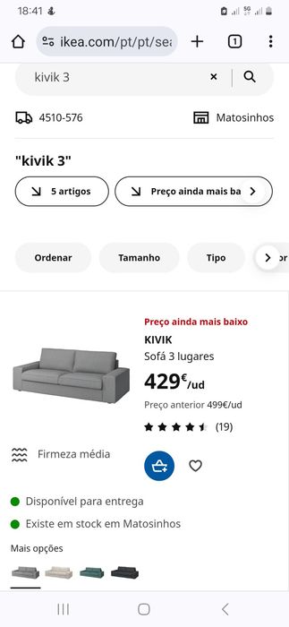 Sofa Kivik 3Lugares 2.28 por 95cm